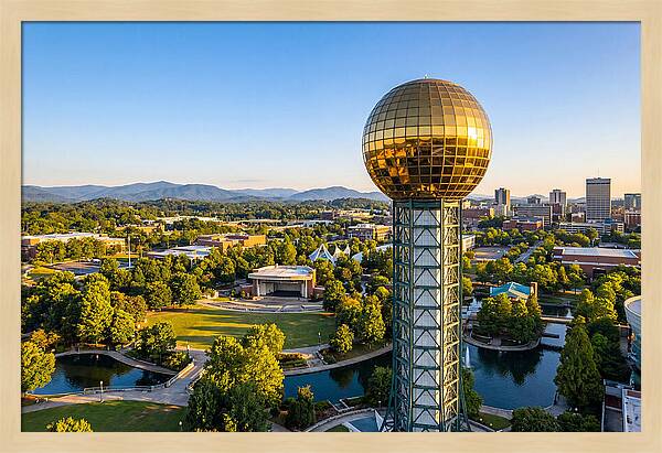 Sunsphere Over Knoxville Skyline