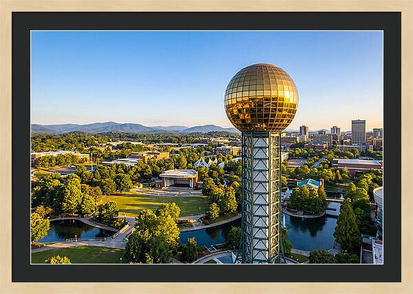Sunsphere Over Knoxville Skyline
