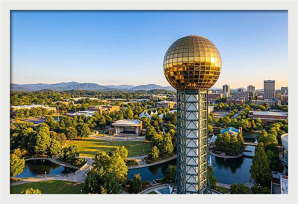 Sunsphere Over Knoxville Skyline