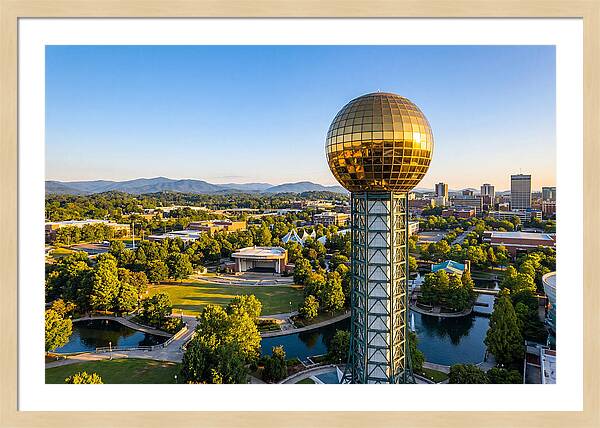 Sunsphere Over Knoxville Skyline