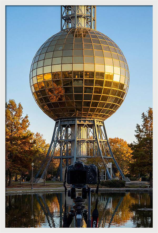 Sunsphere Reflection At Dusk