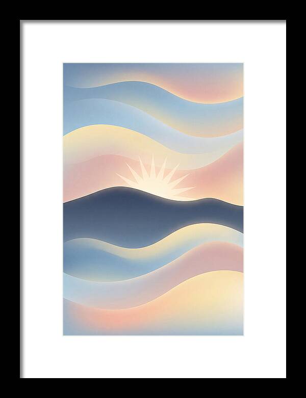 Sunstar Burst Behind Mountain Edge