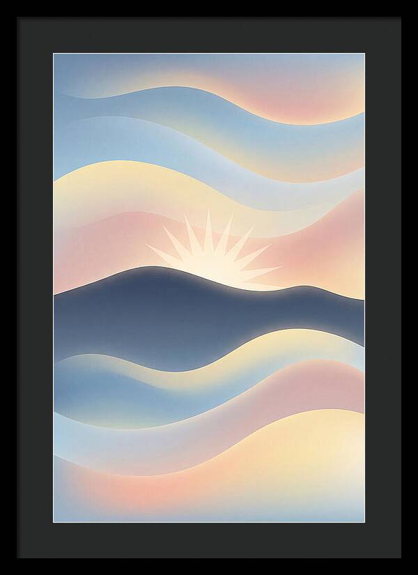 Sunstar Burst Behind Mountain Edge