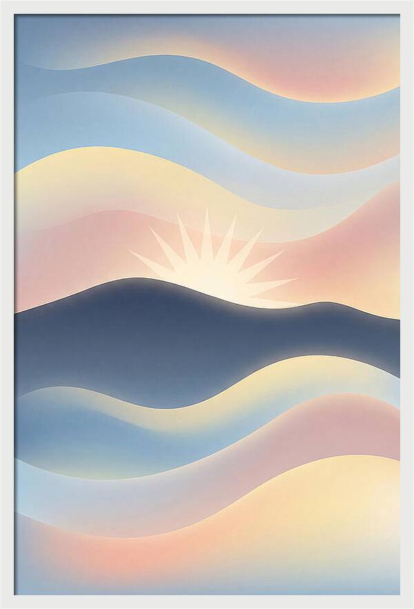 Sunstar Burst Behind Mountain Edge