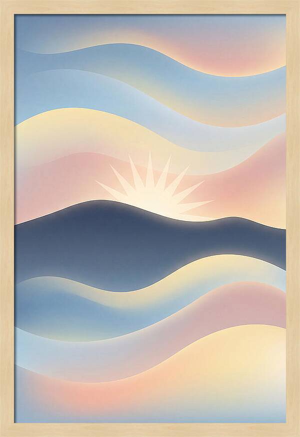 Sunstar Burst Behind Mountain Edge