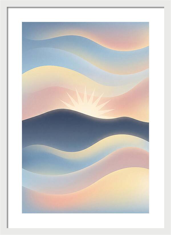 Sunstar Burst Behind Mountain Edge