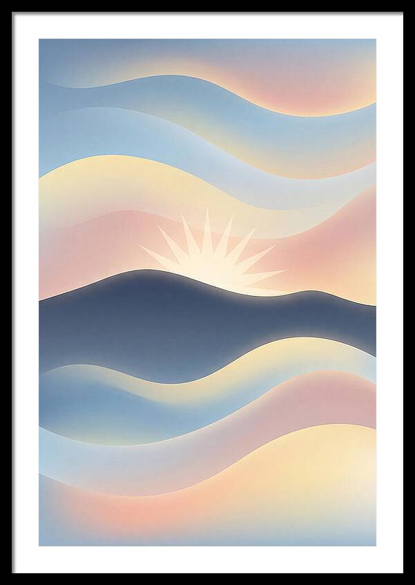 Sunstar Burst Behind Mountain Edge