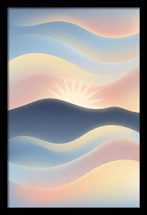 Sunstar Burst Behind Mountain Edge