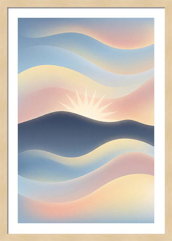 Sunstar Burst Behind Mountain Edge