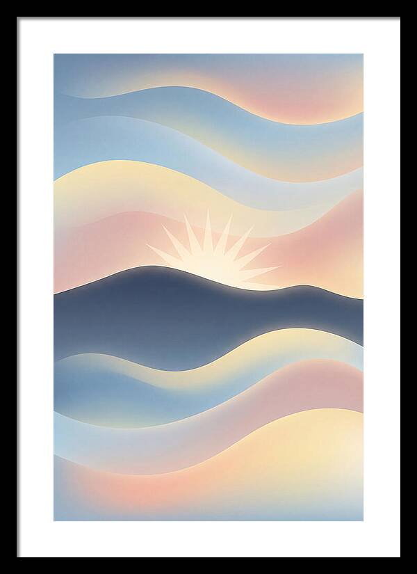 Sunstar Burst Behind Mountain Edge