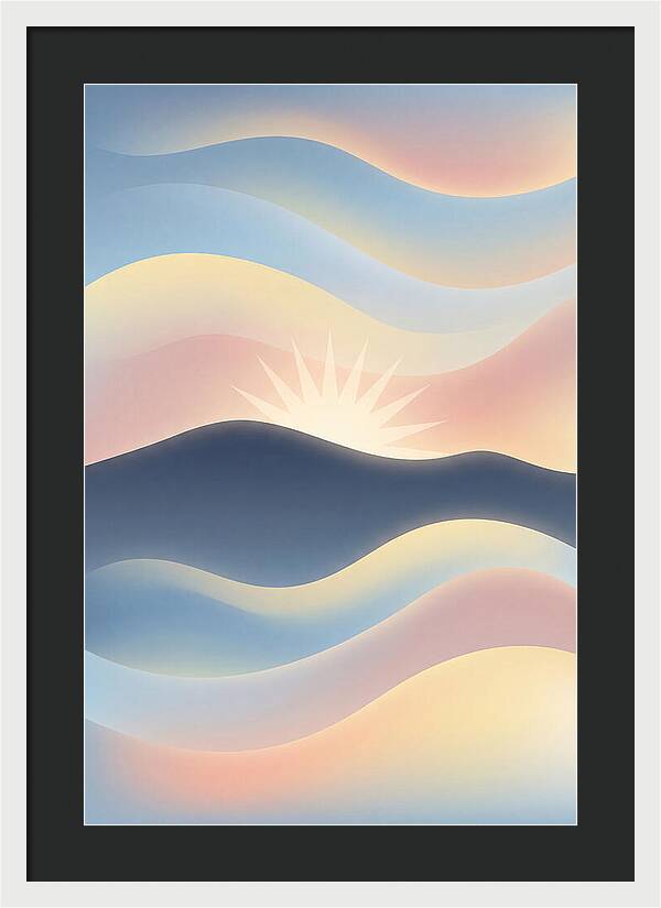 Sunstar Burst Behind Mountain Edge