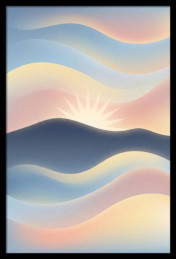 Sunstar Burst Behind Mountain Edge