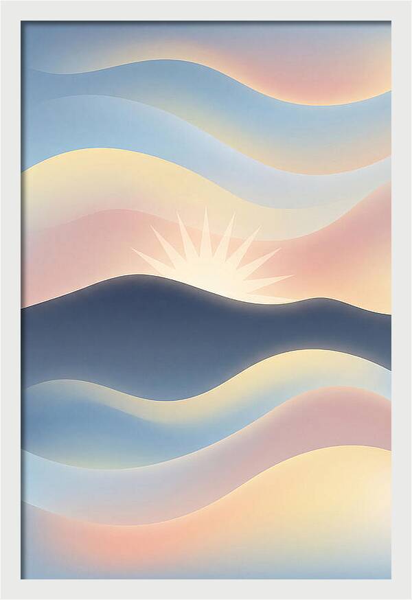 Sunstar Burst Behind Mountain Edge