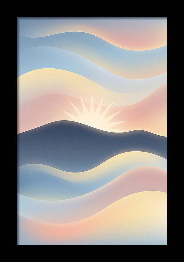Sunstar Burst Behind Mountain Edge