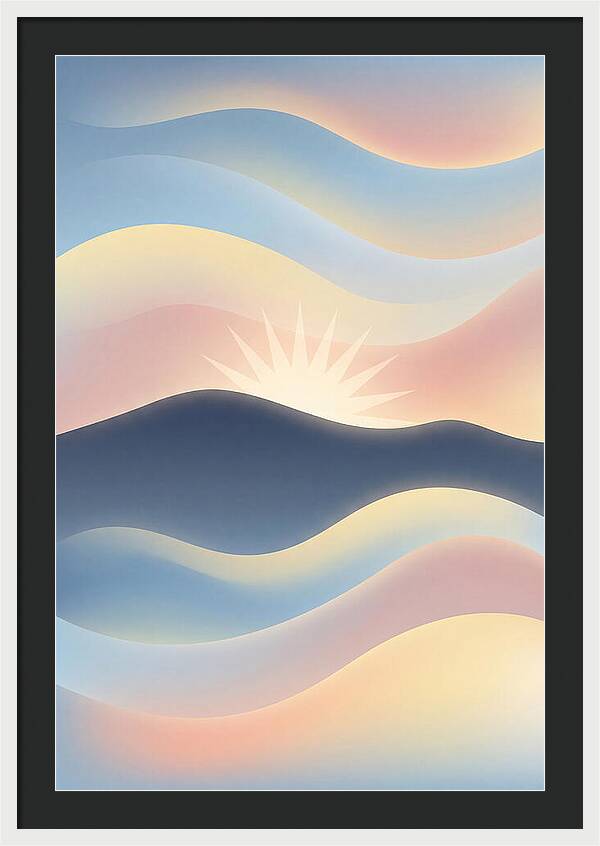 Sunstar Burst Behind Mountain Edge