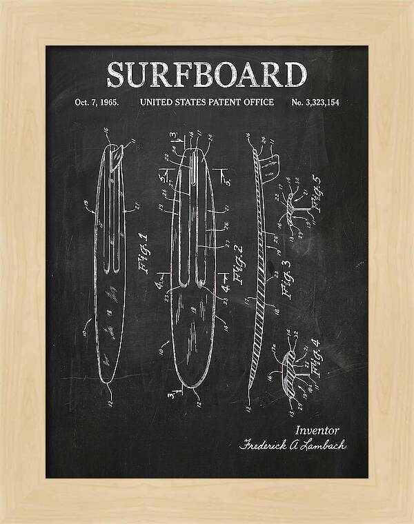 Surfboard Chalkboard Patent Us3323154a