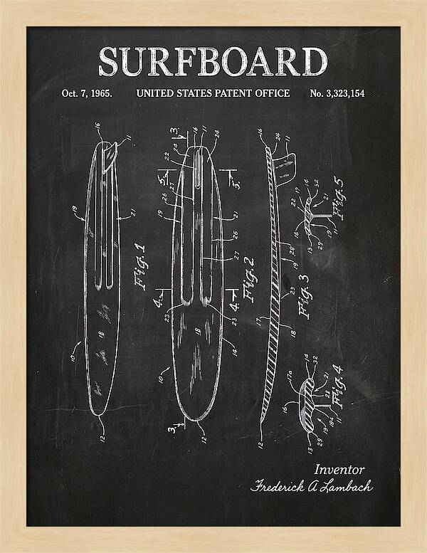 Surfboard Chalkboard Patent Us3323154a
