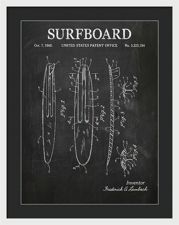 Surfboard Chalkboard Patent Us3323154a
