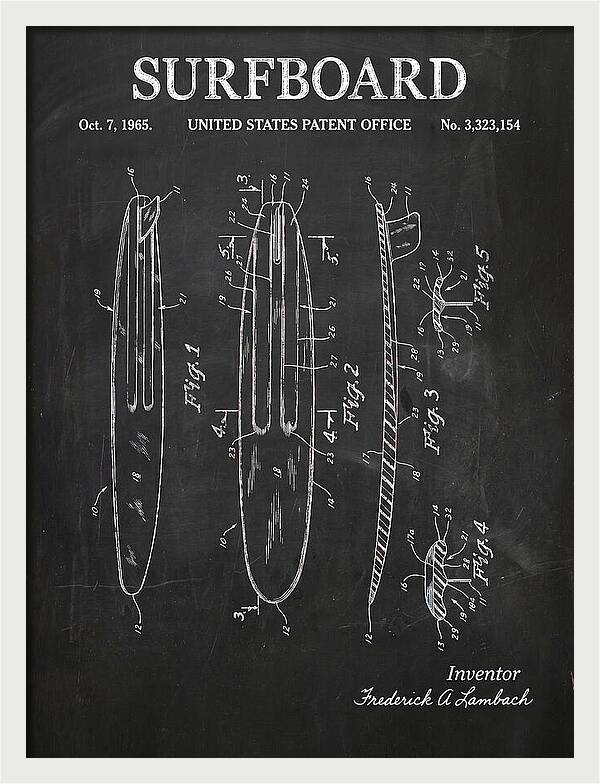Surfboard Chalkboard Patent Us3323154a