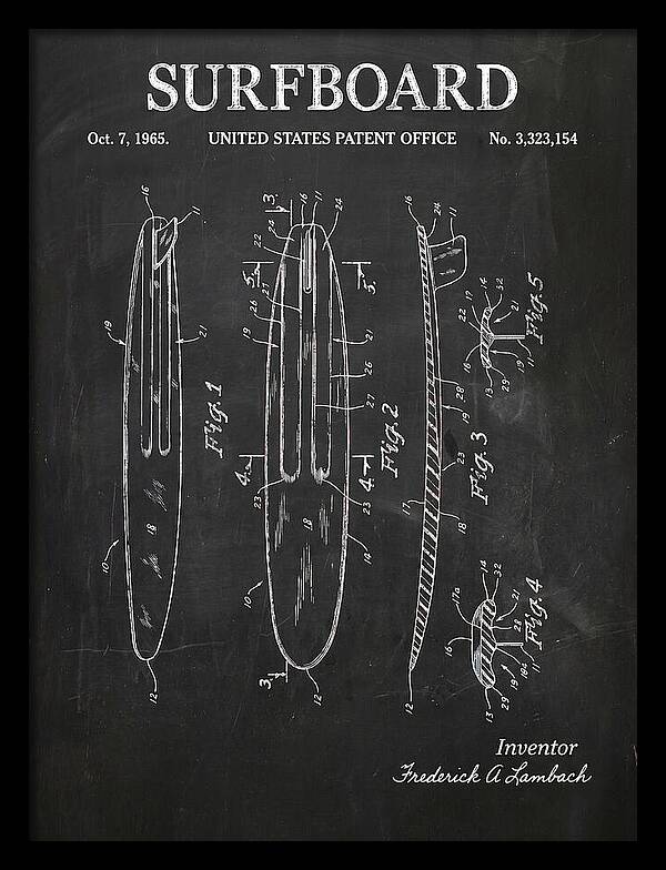 Surfboard Chalkboard Patent Us3323154a
