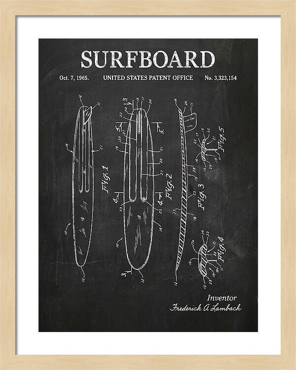 Surfboard Chalkboard Patent Us3323154a