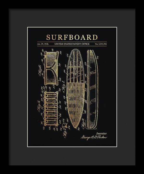 Surfboard Gold Patent Us2531946a