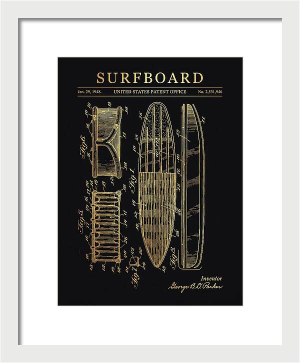 Surfboard Gold Patent Us2531946a