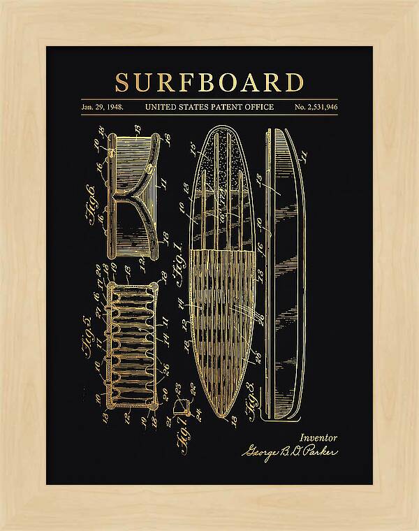 Surfboard Gold Patent Us2531946a