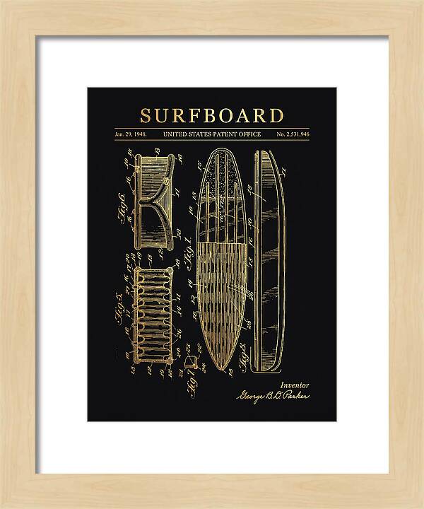 Surfboard Gold Patent Us2531946a