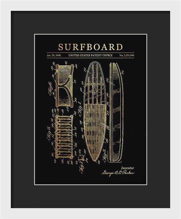 Surfboard Gold Patent Us2531946a