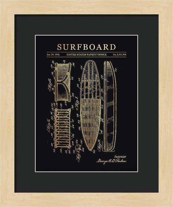 Surfboard Gold Patent Us2531946a