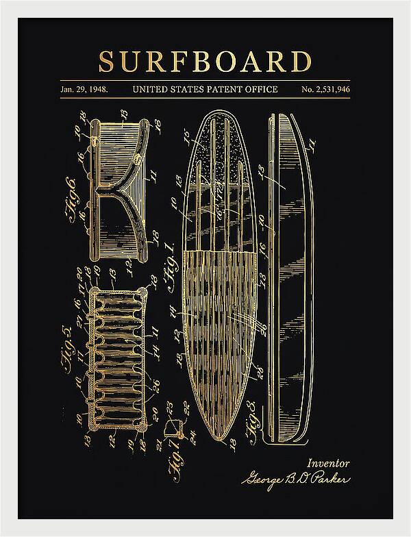 Surfboard Gold Patent Us2531946a