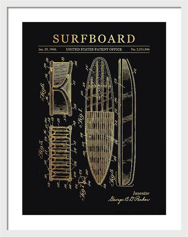 Surfboard Gold Patent Us2531946a