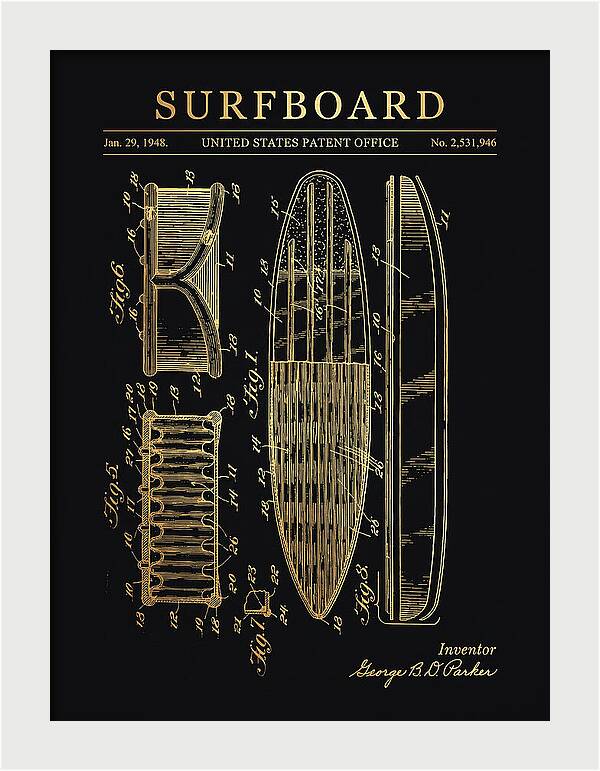 Surfboard Gold Patent Us2531946a