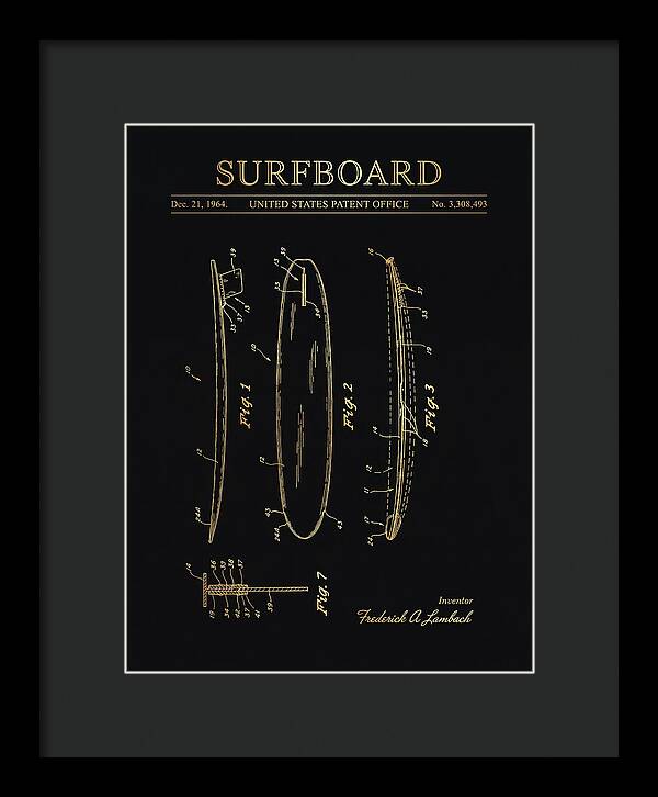 Surfboard Gold Patent Us3308493a