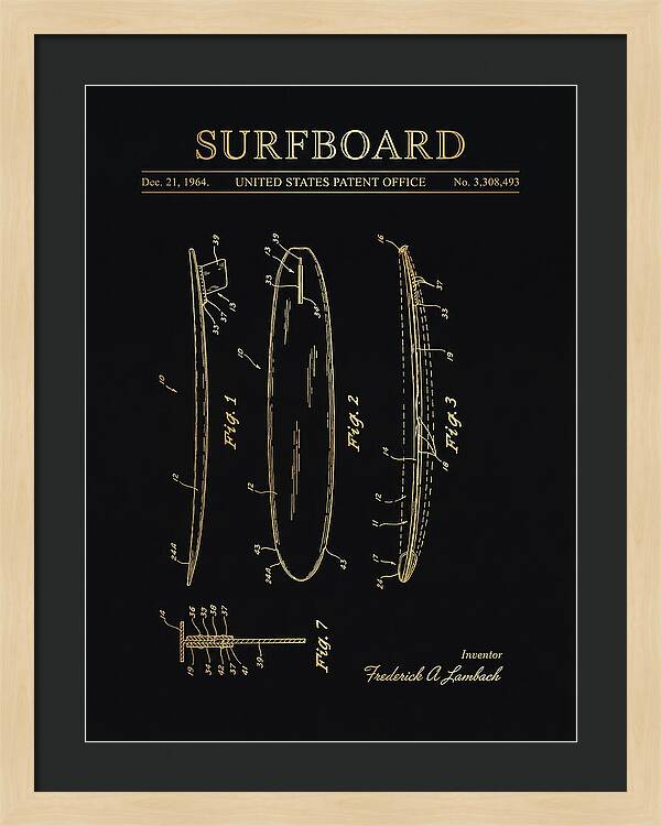 Surfboard Gold Patent Us3308493a