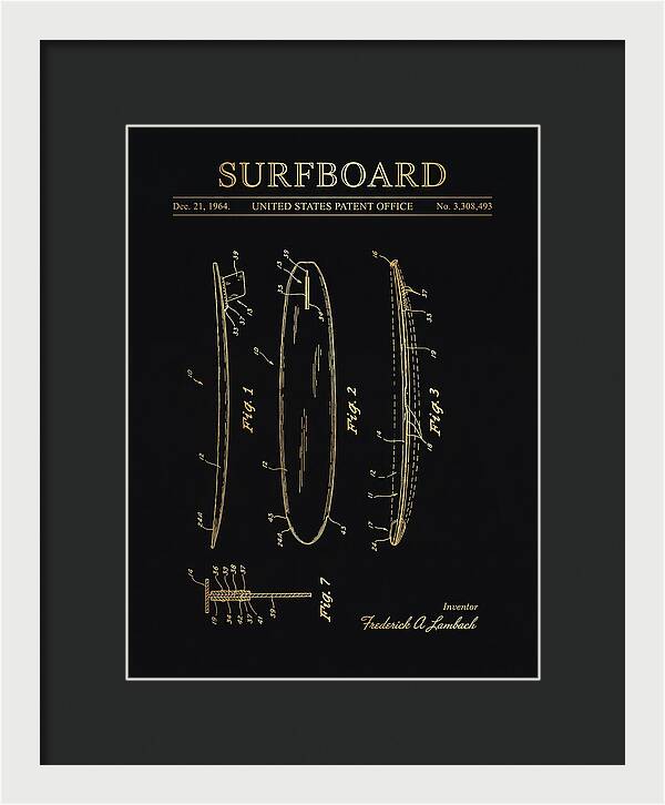 Surfboard Gold Patent Us3308493a