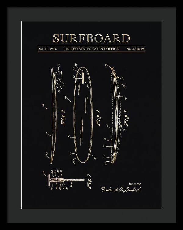 Surfboard Gold Patent Us3308493a