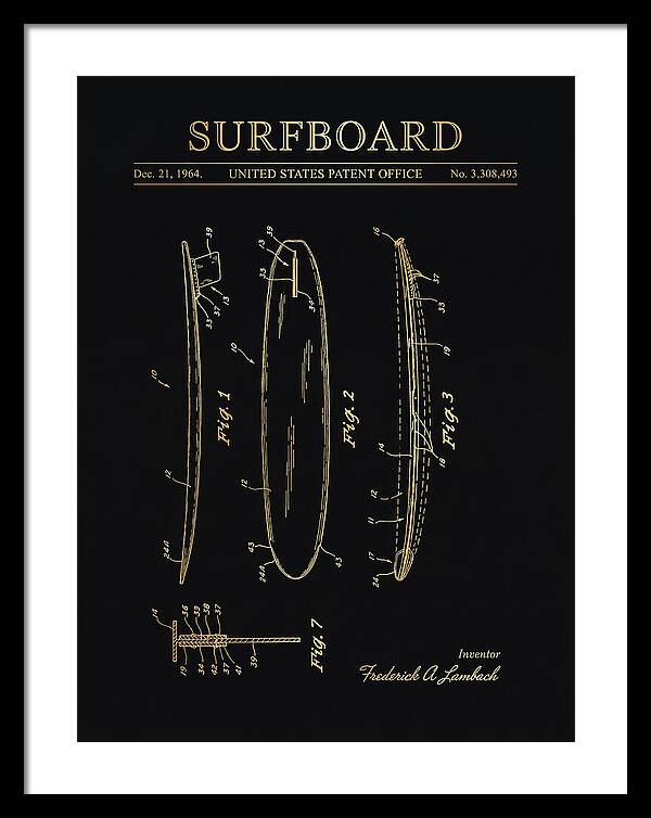 Surfboard Gold Patent Us3308493a