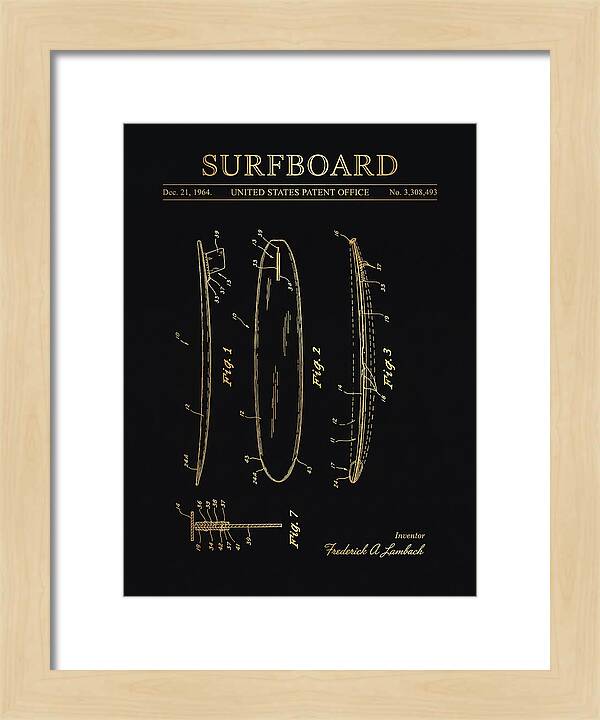 Surfboard Gold Patent Us3308493a