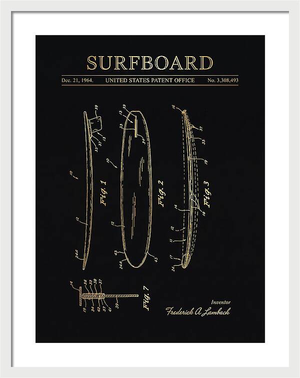 Surfboard Gold Patent Us3308493a