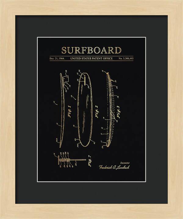 Surfboard Gold Patent Us3308493a