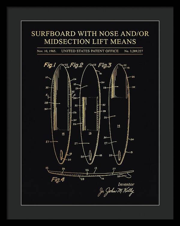 Surfboard With Nose And/or Midsection Lift Means Gold Patent Us3289227a
