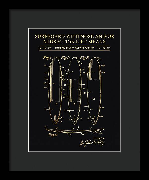 Surfboard With Nose And/or Midsection Lift Means Gold Patent Us3289227a