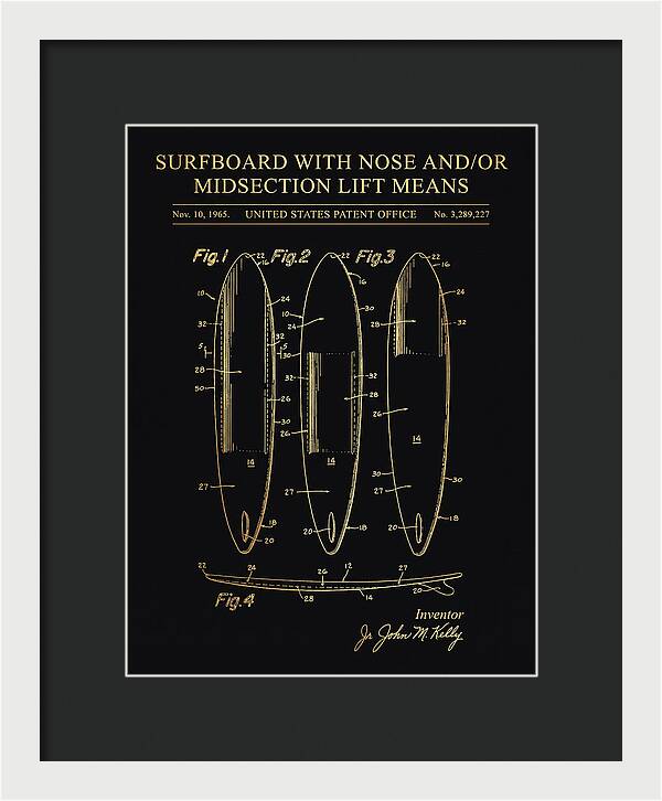 Surfboard With Nose And/or Midsection Lift Means Gold Patent Us3289227a