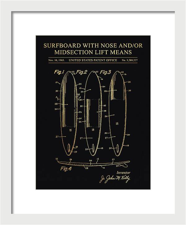 Surfboard With Nose And/or Midsection Lift Means Gold Patent Us3289227a