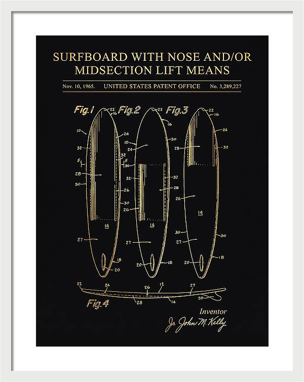Surfboard With Nose And/or Midsection Lift Means Gold Patent Us3289227a