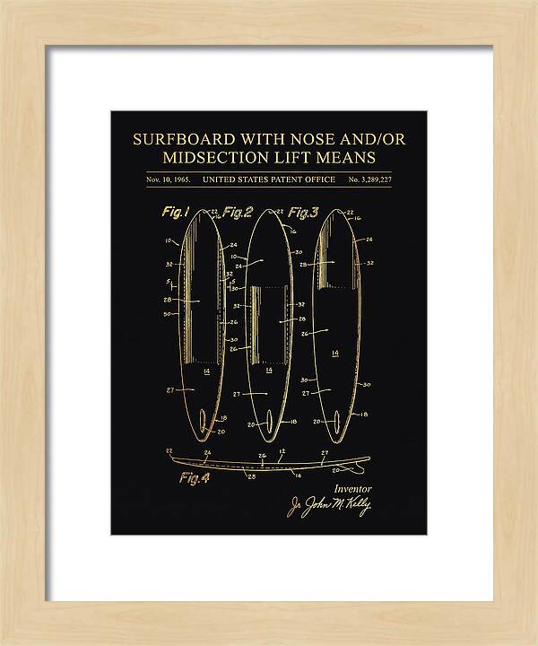Surfboard With Nose And/or Midsection Lift Means Gold Patent Us3289227a