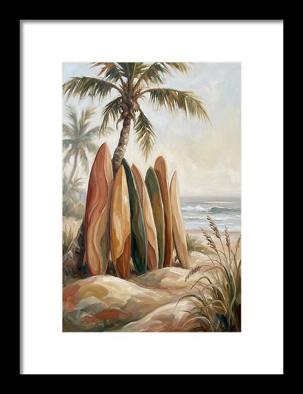 Surfboards Under Palm Trees