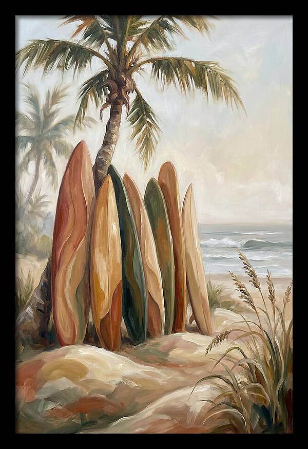 Surfboards Under Palm Trees